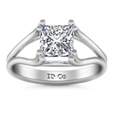 Solitaire Princess Cut Diamond Engagement Ring Bella 14K White Gold