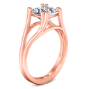 Solitaire Diamond Princess Cut Engagement Ring Bella 14K Rose Gold
