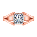 Solitaire Diamond Princess Cut Engagement Ring Bella 14K Rose Gold