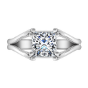 Solitaire Princess Cut Diamond Engagement Ring Bella 14K White Gold
