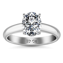 Oval Diamond Solitaire Engagement Ring Daniela 14K White Gold