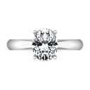 Oval Diamond Solitaire Engagement Ring Daniela 14K White Gold
