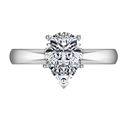 Solitaire Pear Diamond Engagement Ring Hillary 14K White Gold