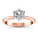 Solitaire Diamond Engagement Ring Classic 6 Prong 14K Rose Gold