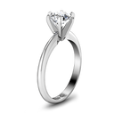 Round Diamond Solitaire Engagement Ring Classic 6 Prong 14K White Gold