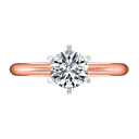 Solitaire Diamond Engagement Ring Classic 6 Prong 14K Rose Gold