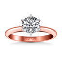 Solitaire Diamond Engagement Ring Cathedral 6 Prong 14K Rose Gold