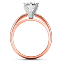 Solitaire Diamond Engagement Ring Cathedral 6 Prong 14K Rose Gold