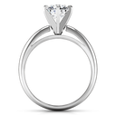 Round Diamond Solitaire Engagement Ring Cathedral 6 Prong 14K White Gold