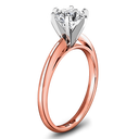 Solitaire Diamond Engagement Ring Cathedral 6 Prong 14K Rose Gold