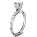 Round Diamond Solitaire Engagement Ring Cathedral 6 Prong 14K White Gold
