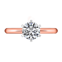 Solitaire Diamond Engagement Ring Cathedral 6 Prong 14K Rose Gold