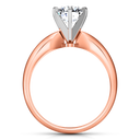 Solitaire Diamond Engagement Ring Wide Classic 6 Prong 14K Rose Gold