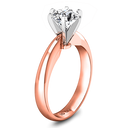 Solitaire Diamond Engagement Ring Wide Classic 6 Prong 14K Rose Gold