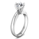 Round Diamond Solitaire Engagement Ring Wide Classic 6 Prong 14K White Gold