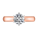 Solitaire Diamond Engagement Ring Wide Classic 6 Prong 14K Rose Gold