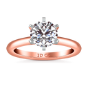 Solitaire Diamond Engagement Ring Petite Cathedral 14K Rose Gold