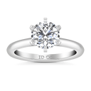 Round Diamond Solitaire Engagement Ring Petite Cathedral 14K White Gold