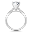 Round Diamond Solitaire Engagement Ring Petite Cathedral 14K White Gold