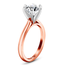 Solitaire Diamond Engagement Ring Petite Cathedral 14K Rose Gold