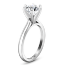 Round Diamond Solitaire Engagement Ring Petite Cathedral 14K White Gold
