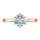 Solitaire Diamond Engagement Ring Petite Cathedral 14K Rose Gold