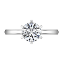 Round Diamond Solitaire Engagement Ring Petite Cathedral 14K White Gold