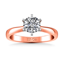 Solitaire Diamond Engagement Ring Tapered And Arched 14K Rose Gold
