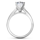 Round Diamond Solitaire Engagement Ring Tapered And Arched 14K White Gold