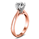 Solitaire Diamond Engagement Ring Tapered And Arched 14K Rose Gold
