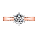 Solitaire Diamond Engagement Ring Tapered And Arched 14K Rose Gold
