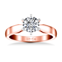 Solitaire Diamond Engagement Ring Wide Tappered 14K Rose Gold