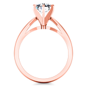 Solitaire Diamond Engagement Ring Wide Tappered 14K Rose Gold