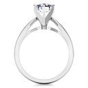 Round Diamond Solitaire Engagement Ring Wide Tappered 14K White Gold