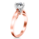 Solitaire Diamond Engagement Ring Wide Tappered 14K Rose Gold