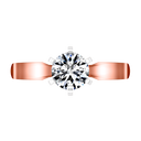 Solitaire Diamond Engagement Ring Wide Tappered 14K Rose Gold
