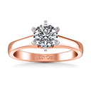 Solitaire Diamond Engagement Ring Stylized 6 Prong 14K Rose Gold