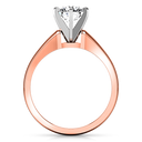 Solitaire Diamond Engagement Ring Stylized 6 Prong 14K Rose Gold
