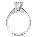 Round Diamond Solitaire Engagement Ring Stylized 6 Prong 14K White Gold