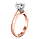 Solitaire Diamond Engagement Ring Stylized 6 Prong 14K Rose Gold