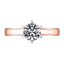 Solitaire Diamond Engagement Ring Stylized 6 Prong 14K Rose Gold