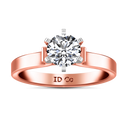 Solitaire Diamond Engagement Ring Curved Shoulder 14K Rose Gold