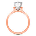 Solitaire Diamond Engagement Ring Curved Shoulder 14K Rose Gold