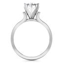 Round Diamond Solitaire Engagement Ring Curved Shoulder 14K White Gold