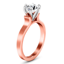 Solitaire Diamond Engagement Ring Curved Shoulder 14K Rose Gold
