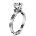 Round Diamond Solitaire Engagement Ring Curved Shoulder 14K White Gold