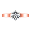 Solitaire Diamond Engagement Ring Curved Shoulder 14K Rose Gold