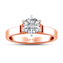 Solitaire Diamond Engagement Ring Modern 14K Rose Gold