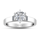 Round Diamond Solitaire Engagement Ring Modern 14K White Gold