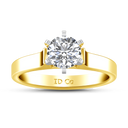 Solitaire Diamond Engagement Ring Modern 14K Yellow Gold